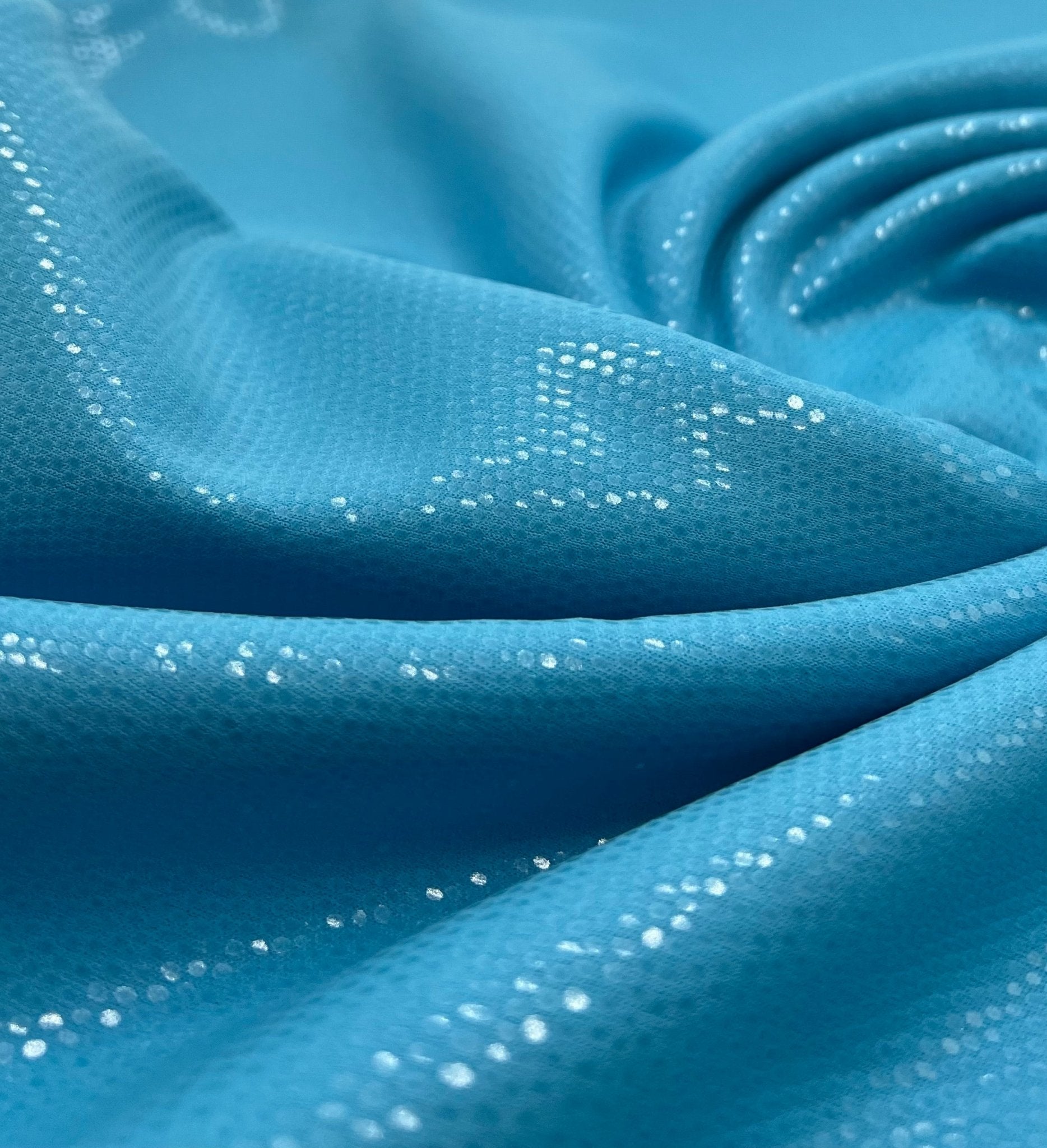 Blue Textured Wet look Leather 2 Way Stretch Dress Craft Fabric - T9 Fabrics